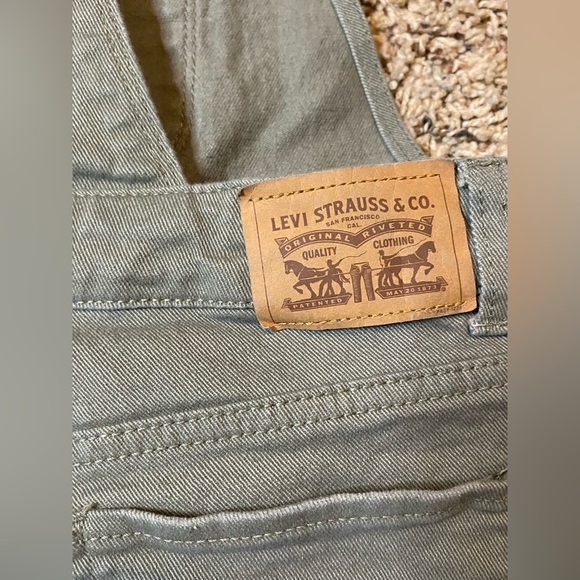 Big Girls Green Denim Shortalls size 12R - Picture 4 of 5